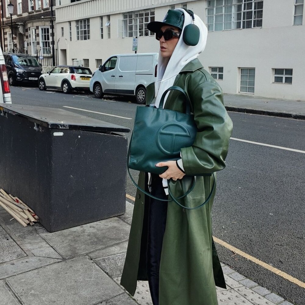 TELFAR Medium Shopping Bag - Dark Olive + dust bag